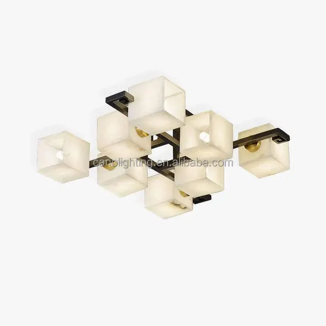 Plafonnier en albâtre Kochab, cubes d'albâtre