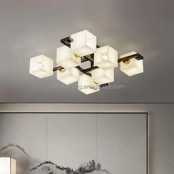 Plafonnier en albâtre Kochab, cubes d'albâtre, vue 6 sur 6