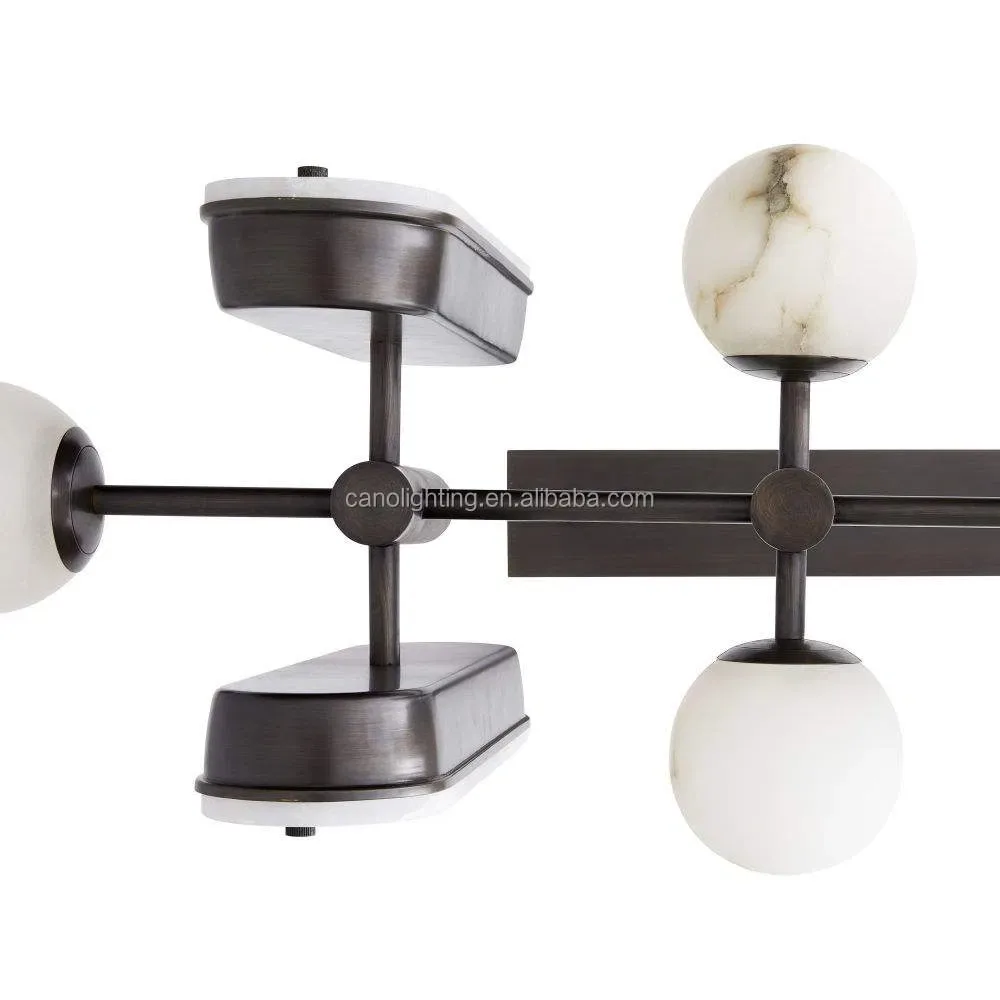 Suspension en albâtre Andromède, capsules et globes, vue 5 sur 6