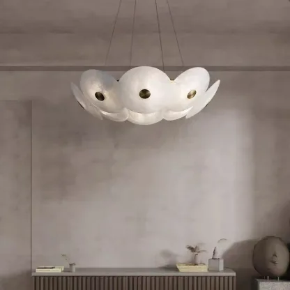 Suspension en albâtre Antarès, fleur de disques, vue 5 sur 6