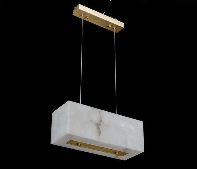 Suspension en albâtre Céphée, caisson rectangulaire