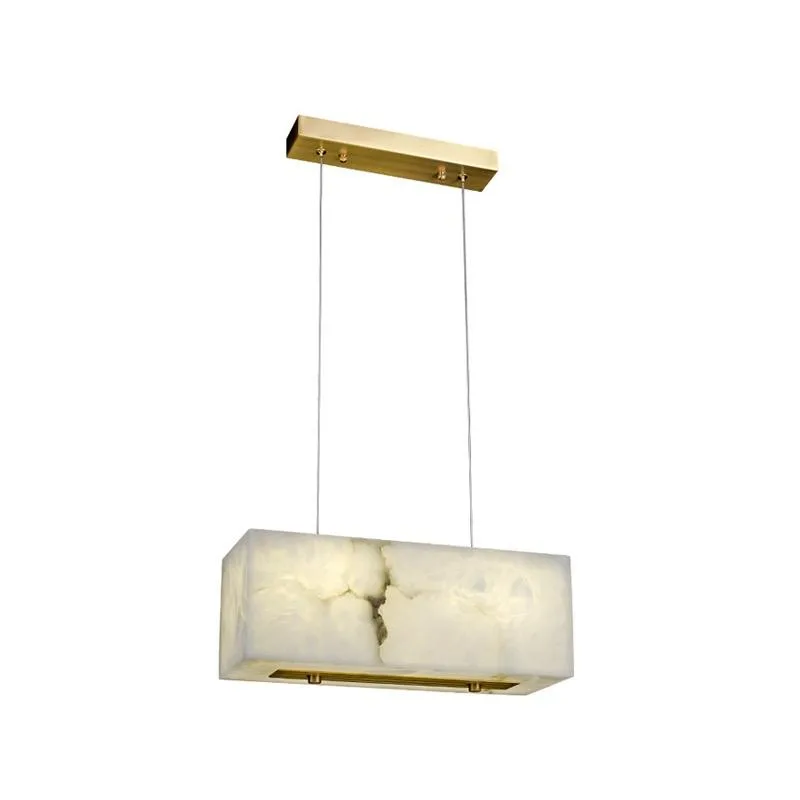 Suspension en albâtre Céphée, caisson rectangulaire, vue 3 sur 6