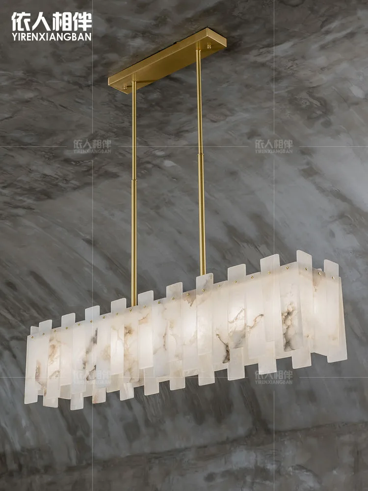 Suspension en albâtre Lyre, linéaire de plaques, vue 2 sur 6