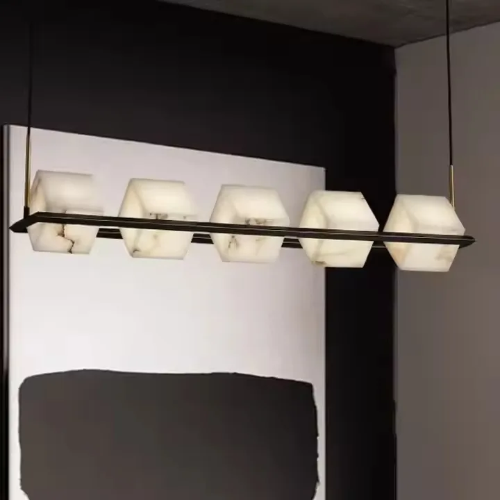 Suspension en albâtre Maïa, cinq blocs, vue 6 sur 6