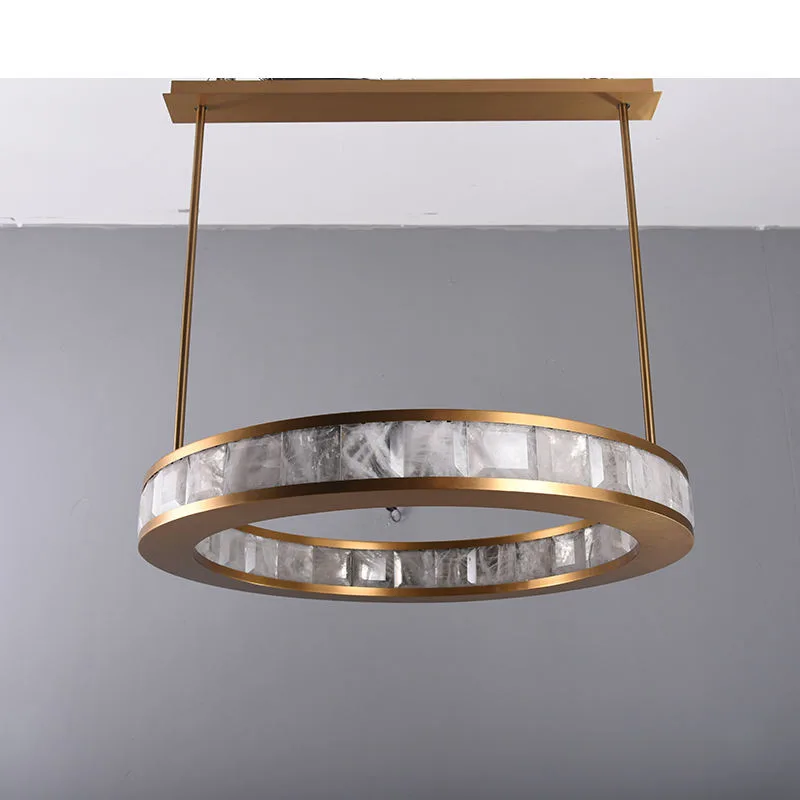 Suspension en albâtre Pégase, halo cerclé, vue 4 sur 6