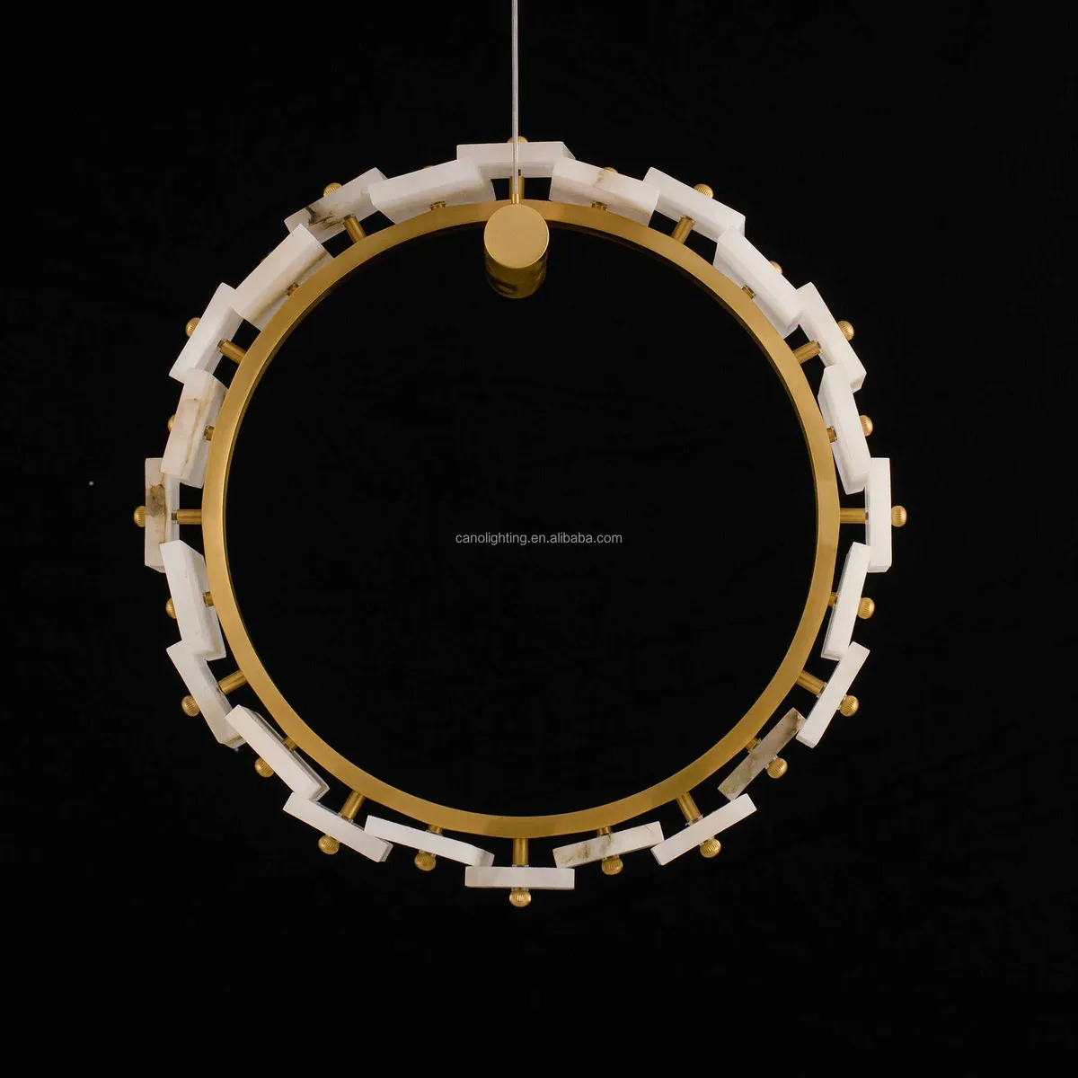Suspension en albâtre Pléione, anneau vertical, vue 4 sur 6