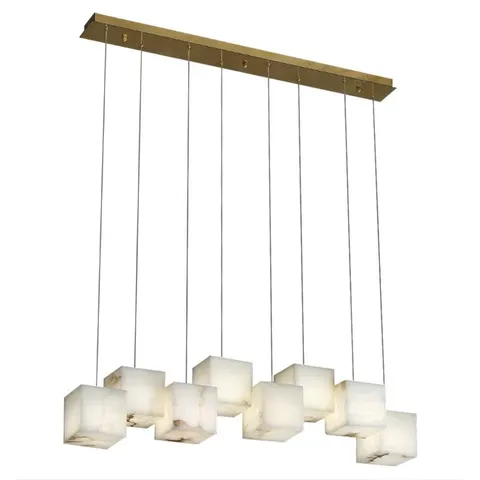 Suspension en albâtre Polaris, rangée de cubes