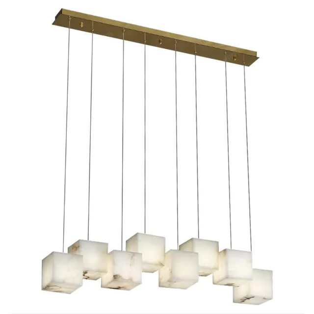 Suspension en albâtre Polaris, rangée de cubes