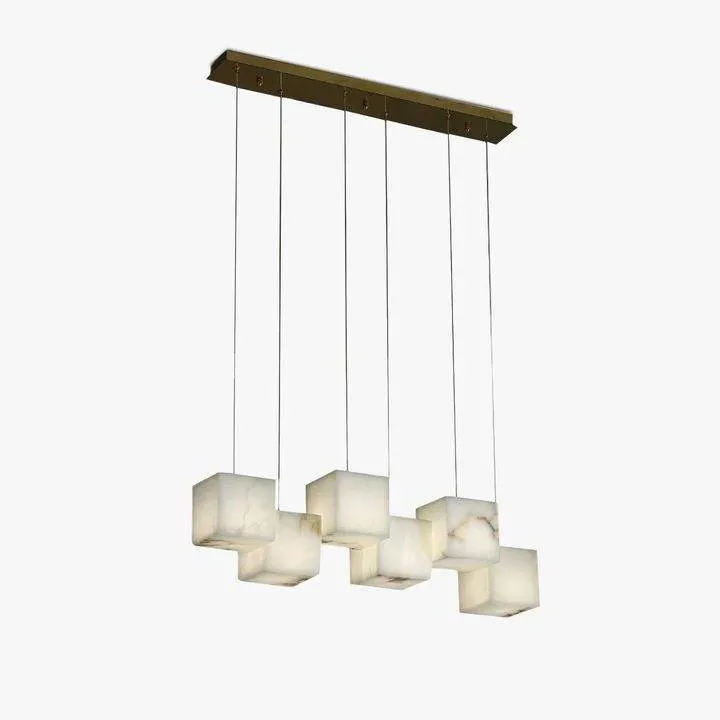 Suspension en albâtre Polaris, rangée de cubes, vue 2 sur 6