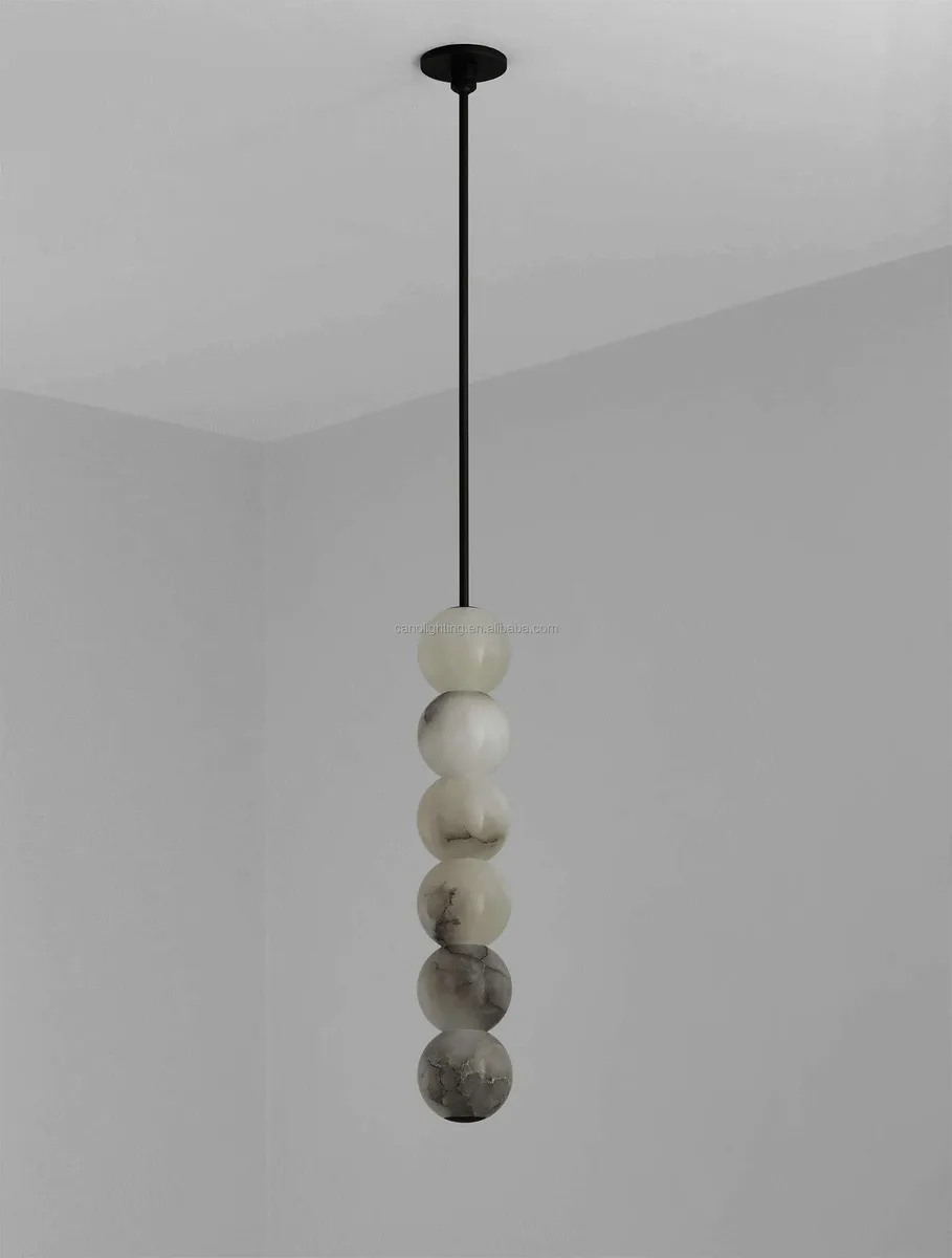 Suspension en albâtre Spica, trois sphères, vue 4 sur 6